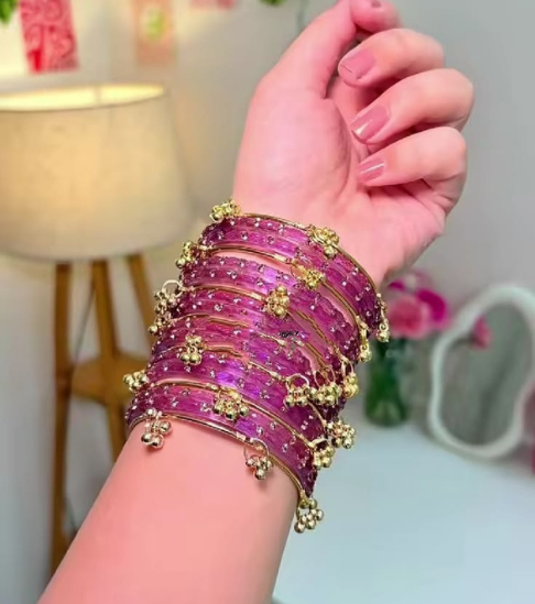 Kashmiri Bangles Set with Glass Chudiyan