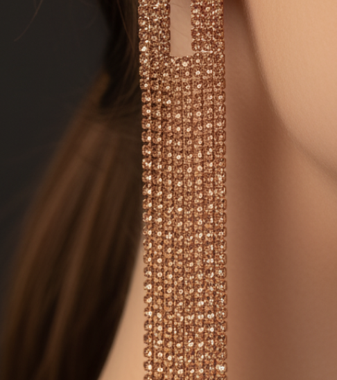 Antique-Inspired Gold Stone Drop Earrings