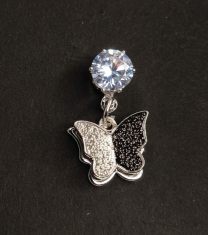 Elegant Silver Plated Butterfly Drop Earrings