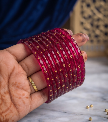 Vibrant Multicolor Festive Bangle Set in Shimmer Vanity Case