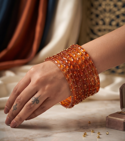 Vibrant Multicolor Festive Bangle Set in Shimmer Vanity Case