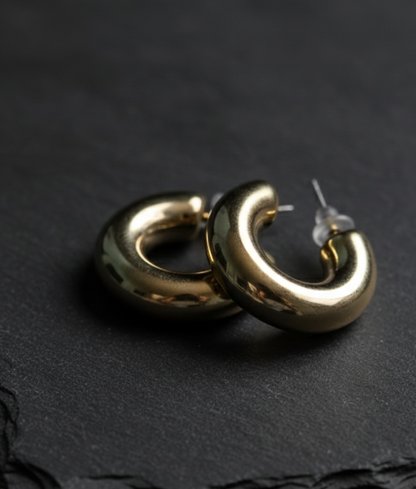 Chunky Gold-Plated Hoop Earrings