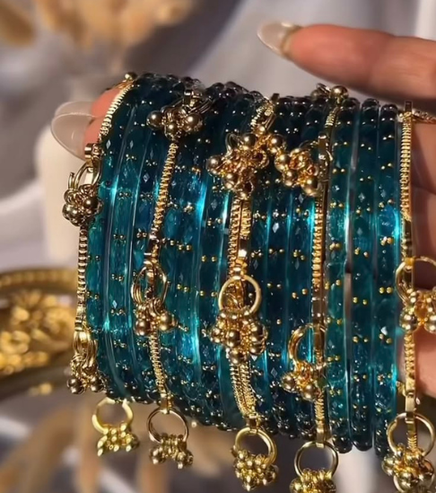 Kashmiri Bangles Set with Glass Chudiyan