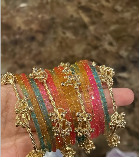 Kashmiri Bangles Set with Glass Chudiyan
