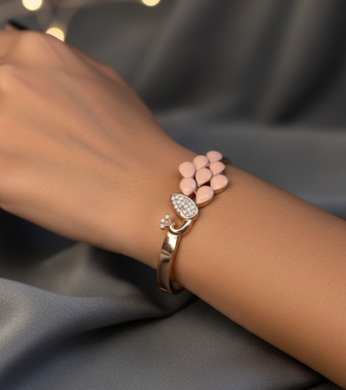 Peacock Glow Trend Rose Gold Bracelet