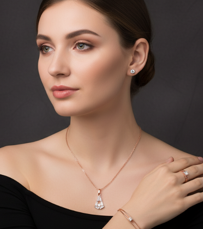 Rose Gold Fashion Jewelry Set
