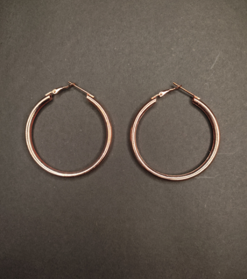 Rose Gold Plated Mid-Size Hoop Earrings