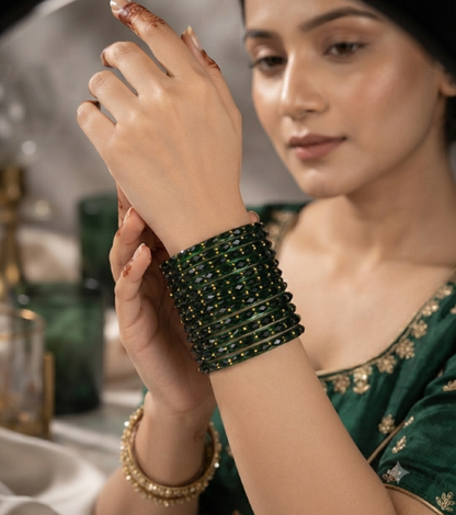 Sawan Special Faceted Glass Churi Set