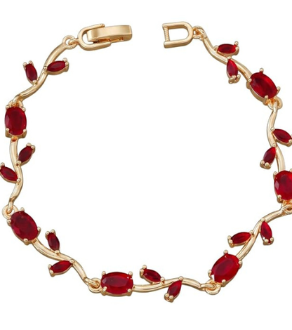 Gold-Plated Crystal Tulip Bracelet