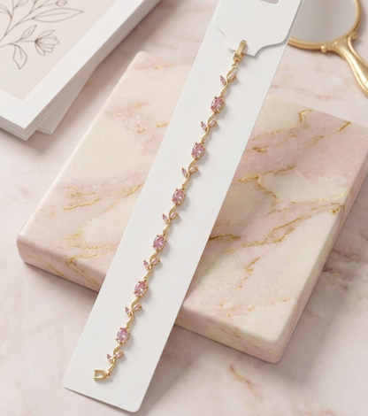 Gold-Plated Crystal Tulip Bracelet